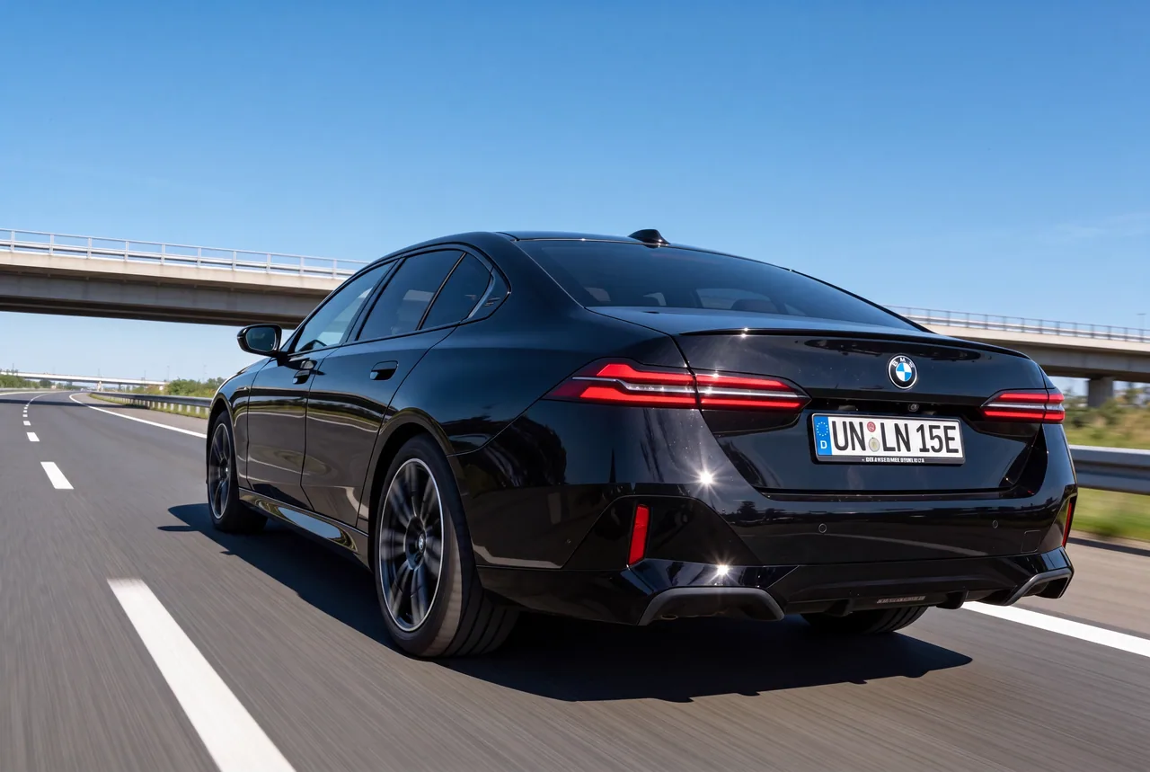 BMW i5 auf der Autobahn